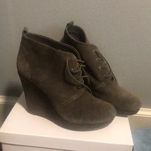 Wedge ankle booties